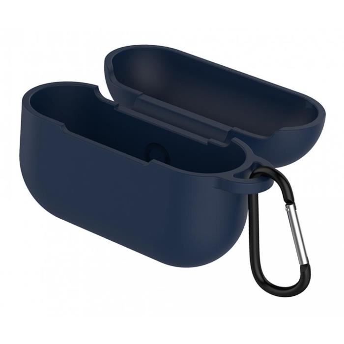 Etui AirPods Coque Silicone Bleu Foncé pour Airpods Pro - Protection Anti Choc Bouchon Anti Poussiere et Mousqueton Phonillico®