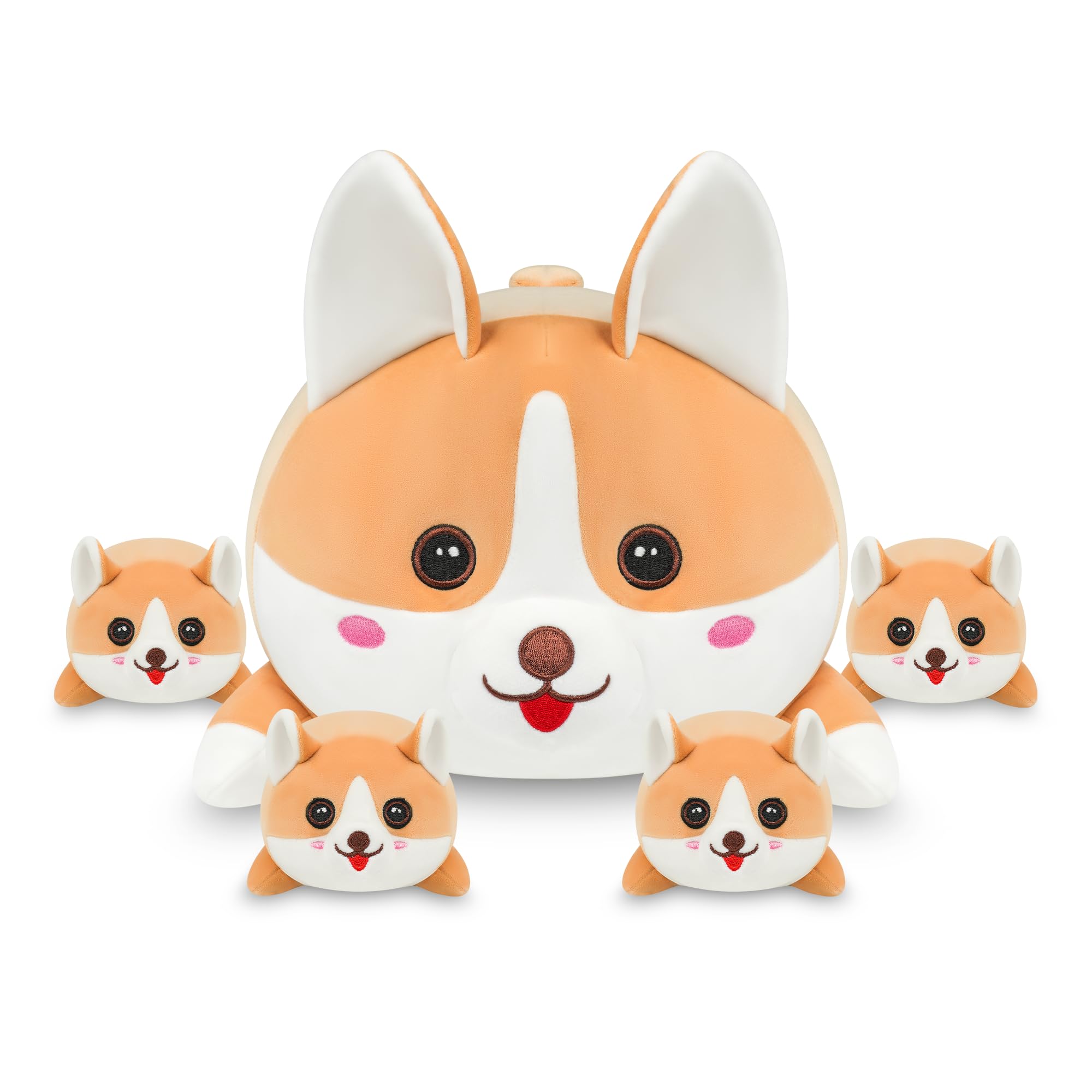 

Набор плюшевых подушек Puffpals Corgi Dog, пушистый и мягкий, идеально подходит в качестве подарка