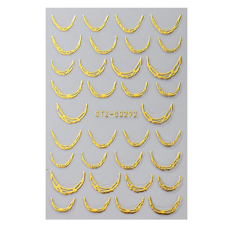 Metallic Silver Chrome Line Nail Stickers Adhesive Stripe Vine Flame Swirl French Foil Tape DIY Manicure Salon Nail Art Decor