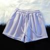 Yellow High-Waisted Loose Fit Sports Shorts - Casual A-Line Running Shorts with Elastic Waist