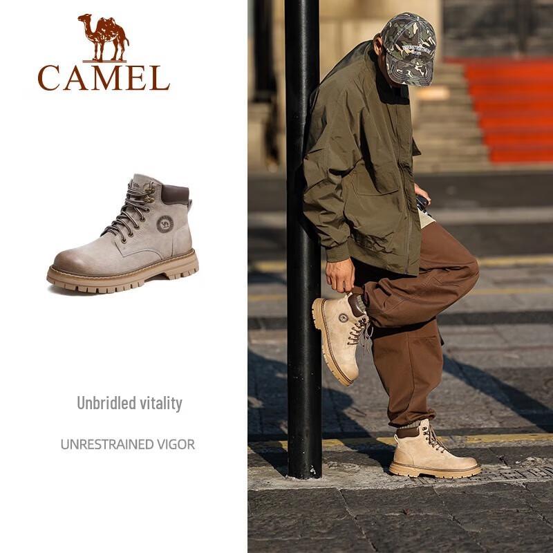 Мужские высокие рабочие ботинки Martin верблюжьего цвета для улицы 42