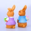 Handcrafteds Easters Bunnys Resins Figurine for Festive Home Decoration and Seasonal Celebration