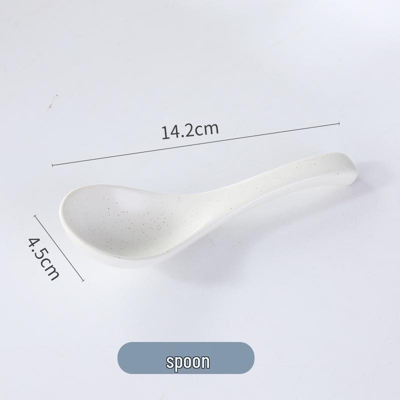 Elegant Round Ceramic Tableware Set: Rice Bowl, Spoon, Plate, Special Salad Bowl, Steak, and Vegetable Plates