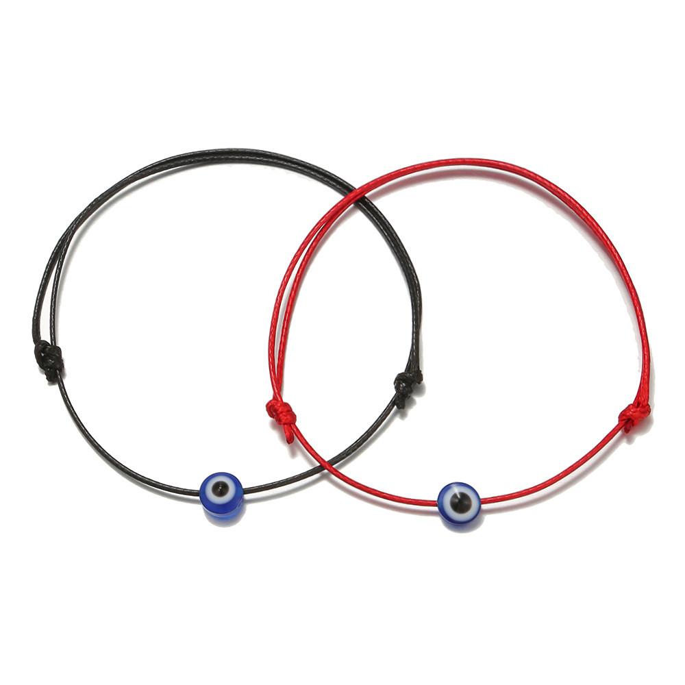 Vintage Style Evil Eye Handwoven Bracelet Set For Couples And Friends