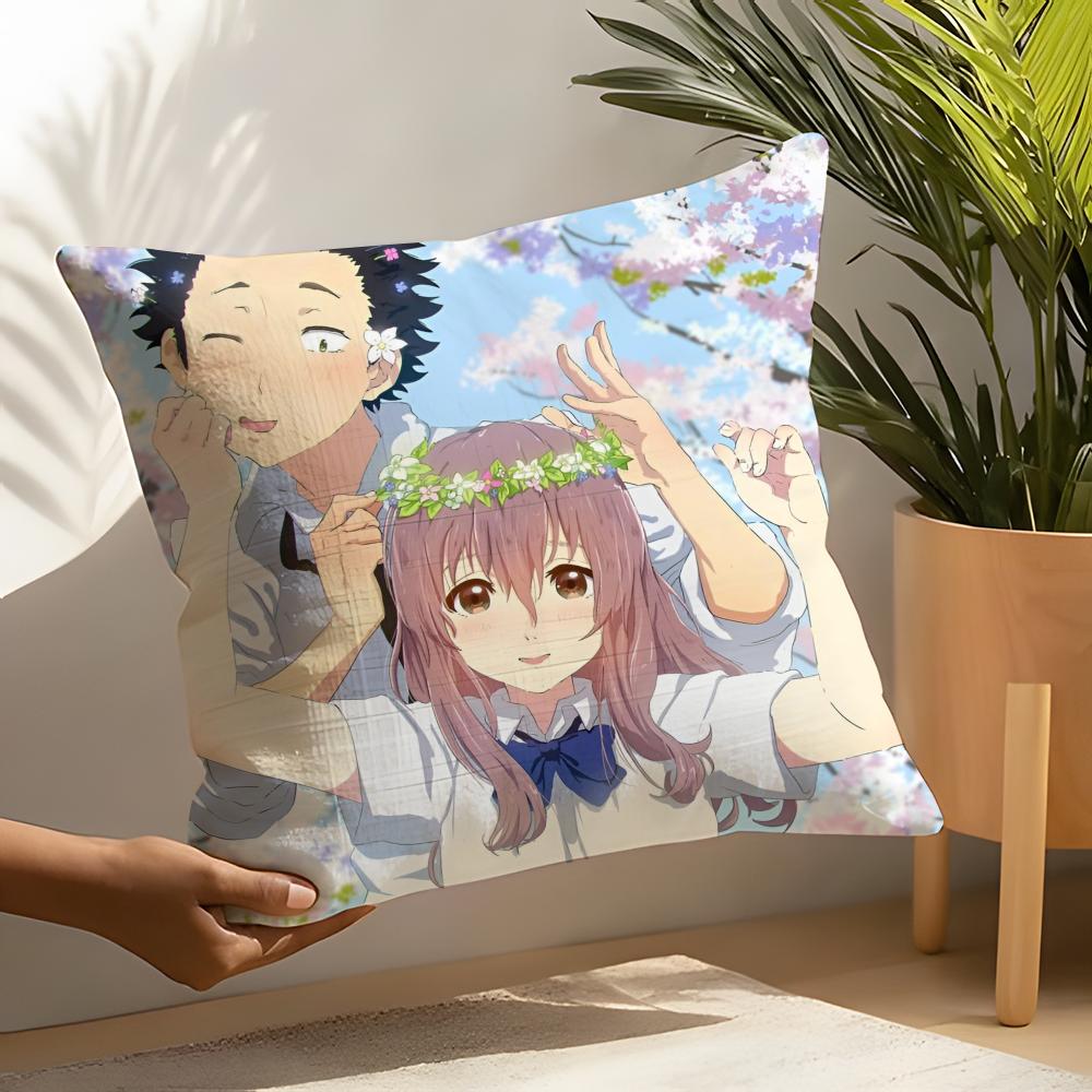A Silent Voice - Koe No Katachi Pillow Case Linen Cushion Covers For Decorative Sofa Home Pillows Case Car Chair Pillows Cases