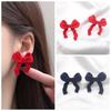 New Fashion Asymmetric Bow-knot Women's Earrings Flannelette C-chaped Cool Stuff Red Color Earrings Boucle Oreille Femme