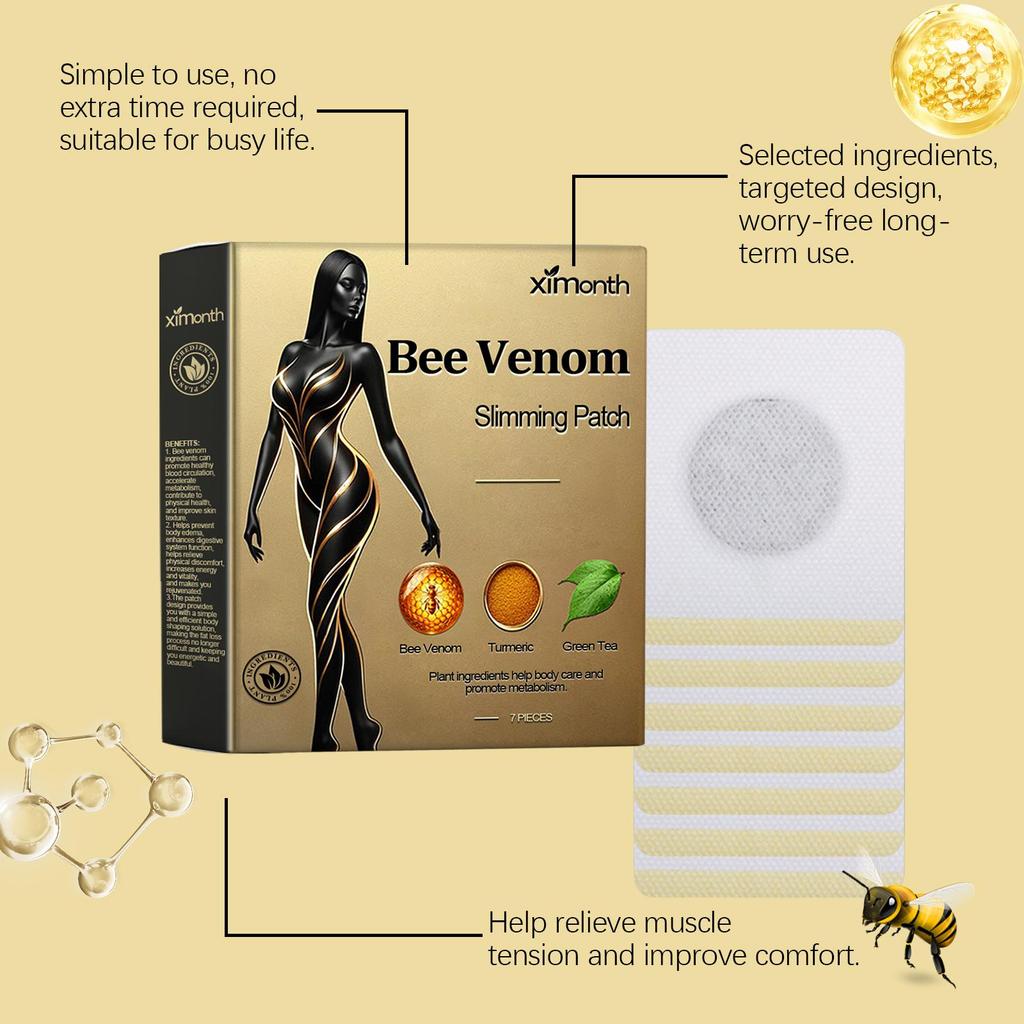 XIMONTH Bee Venom Body Contouring Patch Shape and Firm Body Skin Belly Belly Fat Worshipper Slimming Light Body Patch