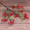 Artificial Berries Stem Foam Berry Pick Branch Ornament Plastic Leaves Holiday Xmas Home Decor 27.56in