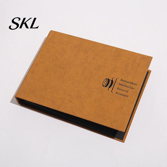 Anti-fouling Photo Album Scrapbook, Horizontal Loose-Leaf with Waterproof Thickened Film Pages, Coil Binding Flat-Lay Design Refillable for