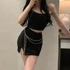 Y2k Silver Metal Waist Chain With Tassel Decor For Teen Girls Summer Style