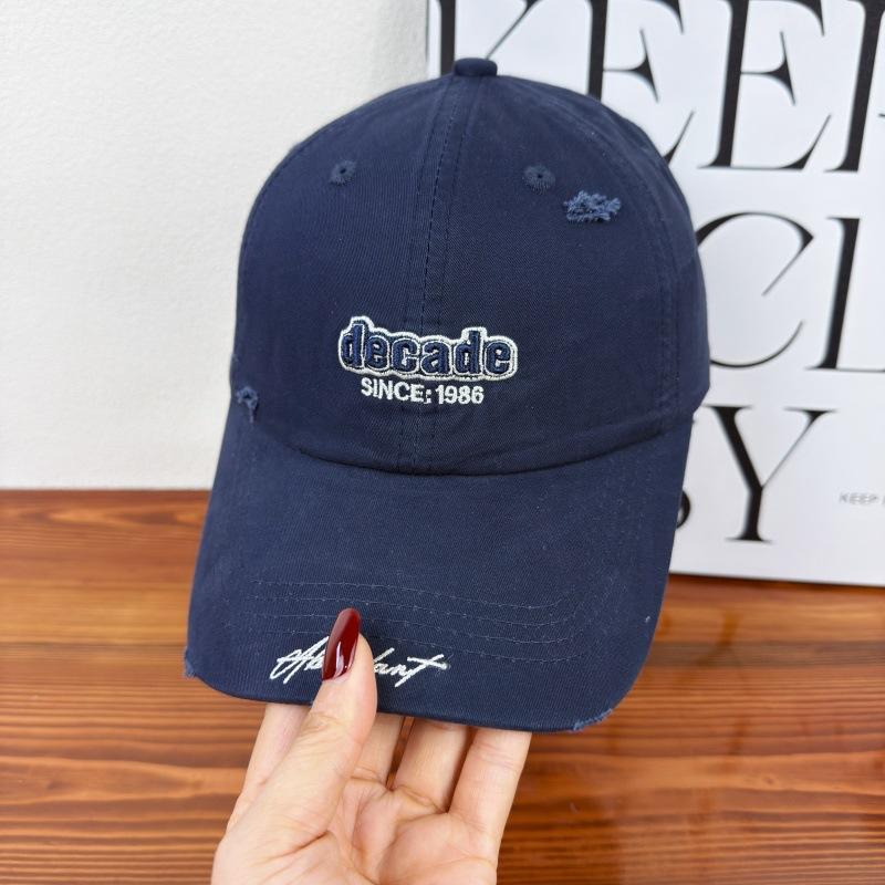 American Retro Ripped Baseball Cap Men's and Women's New Spring and Summer Soft Top Sun Hat Versatile Face Small Casual Cap