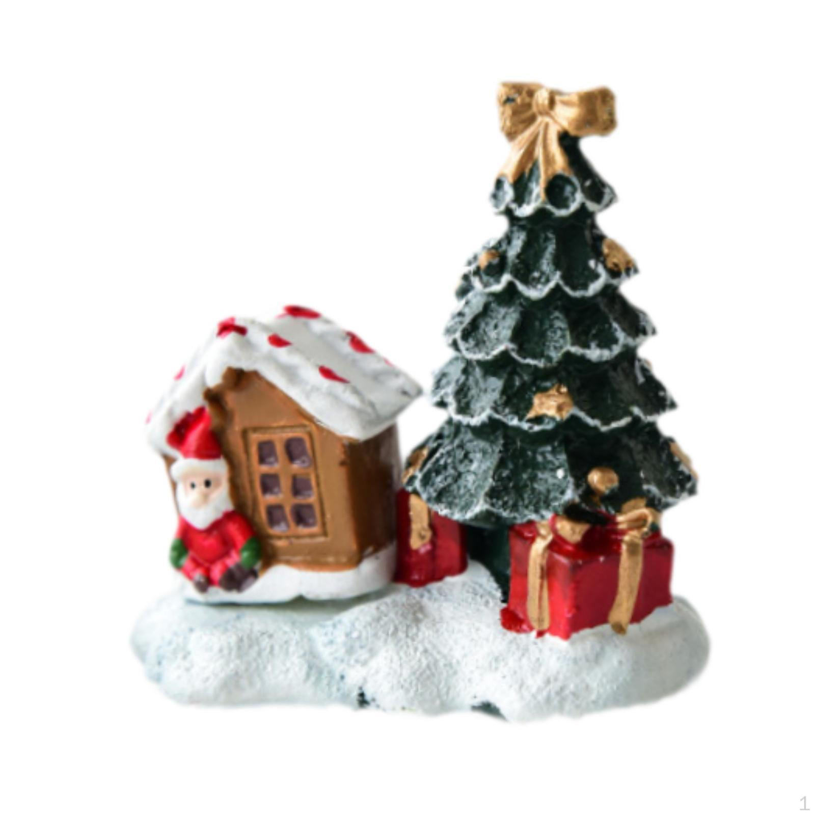 

Рождественская статуэтка, украшение, орнамент, смоляная фигурка, декоративная скульптура для рабочего стола 6.5 x 6 cm_Santa Tree House