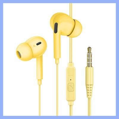 Wired call cell phone headset 3.5mm universal macaron color in-ear in-line control earbuds