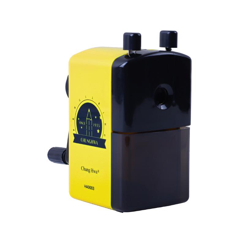 Multifunctional Hand-Crank Pencil Sharpener for Thick Triangular Pencils, Large Caliber, Ideal for Children.