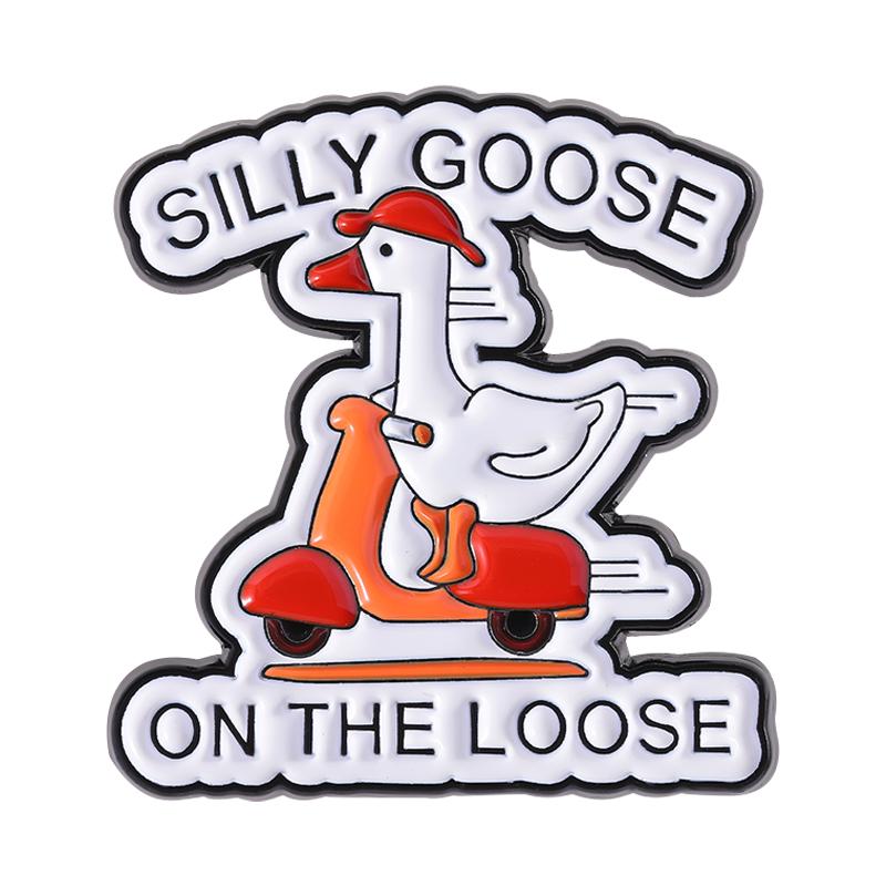 Saçma Kaz Kulübü Emaye Rozetler Karikatür Ördek Doktor Honk Hayvan Broşu Yaka Rozeti Sevimli Eğlenceli Cadılar Bayramı Ördek Takı Arkadaşlar İçin Hediye