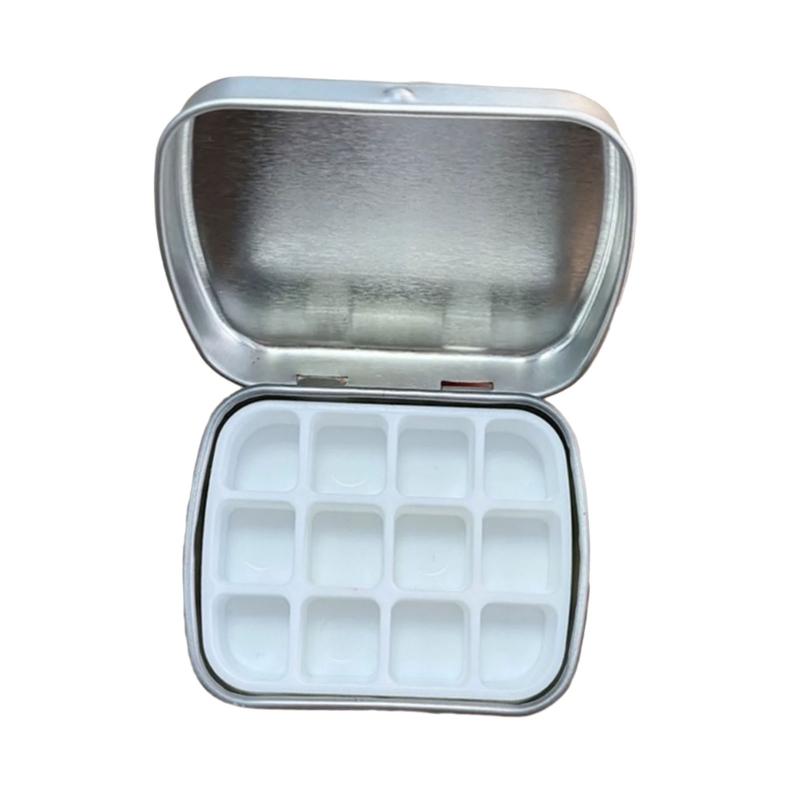 Watercolor Paint Palette Box 12 Well Travel Paint Case Paint Metal Paint Storage Box Leakproof Lid for Artist Student
