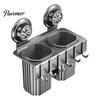 Kitchen Countertop Organizer Chopstick/Cutter Storage Rack, Wall Mounted Suction Cup Installation, Heavy Duty Carbon Steel No Drill Utensils