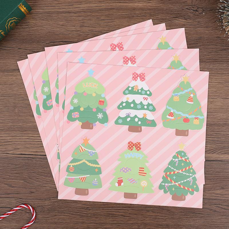 30pcs Christmas Lollipop Card Xmas Tree Candy Holder Card Sweet Sugar Packaging Decoration New Year Party Kids DIY Gift Supplies