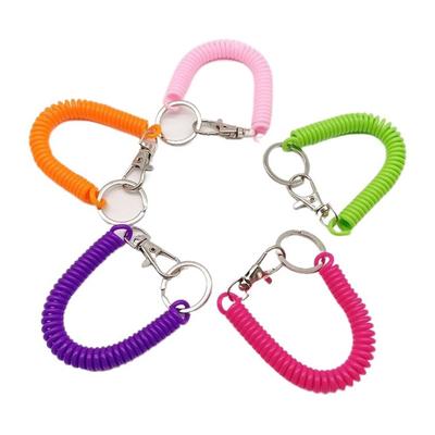 Porte-clés à ressort hélicoïdal Porte-clés à ressort extensible Crochets à clé Porte-clés Anti-perte Fermoir mousqueton