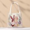 Panda Pattern Canvas Handheld Bag With Embroidery For Casual Day Use