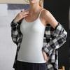 Women's Padded Cami Tank Tops Double Lined Spaghetti Strap Camisole Shirts with Built in Bra Slim Fitted Basic Summer Going Out Top