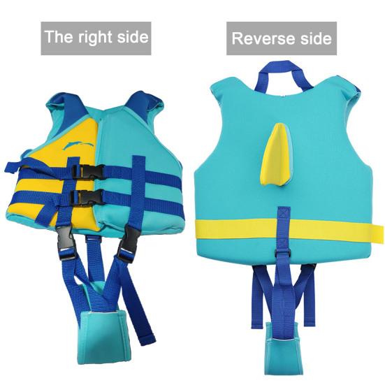 Kids Swim Vest Adjustable Crotch Woven Strap Boys Girls Life Jacket Snorkel Kayaking Boating Drifting Buoyancy Safety Vest Swimming Aid