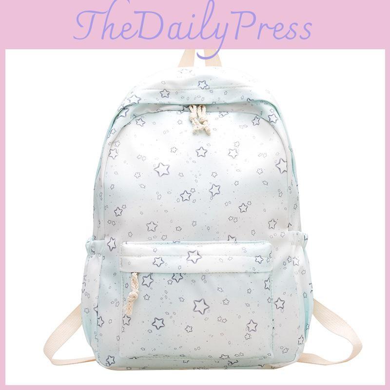 Cute Star Stylish Printed Student Backpack For Girls School And Daily Use