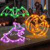 3Pcs Halloween Decorative Lights with Suction Cup & Hooks For Window Glass, Door