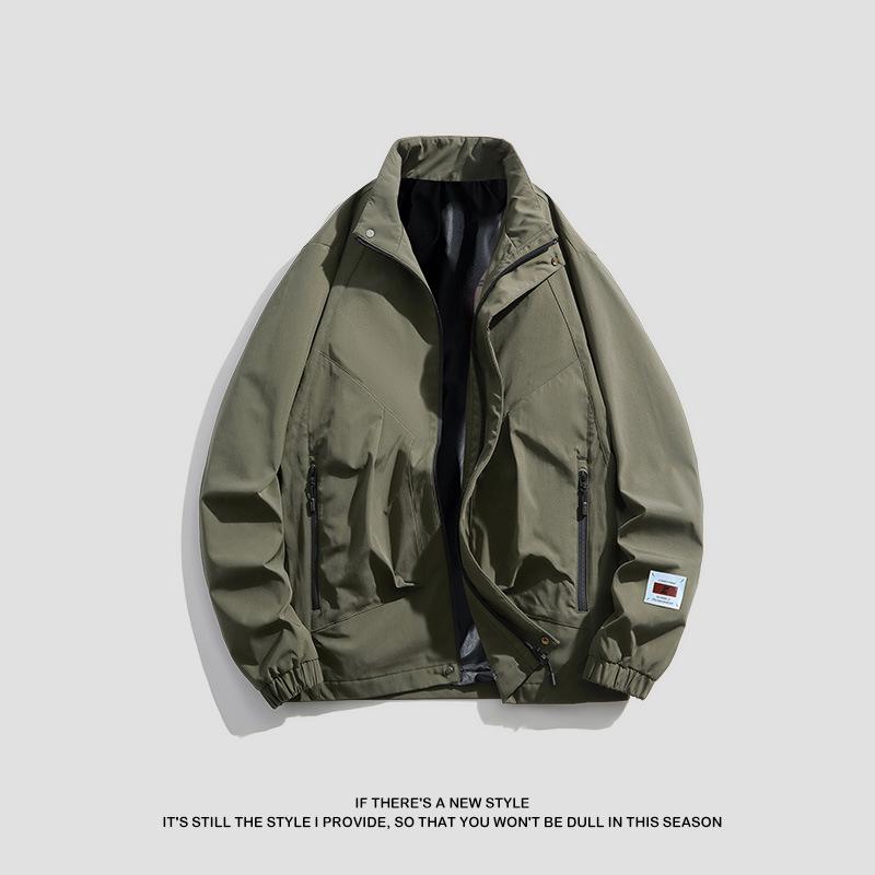 Men's Jacket Spring and Autumn New Korean Version Trend Casual Loose Fashion Stand-up Collar Handsome Casual Waterproof Jacket for Men