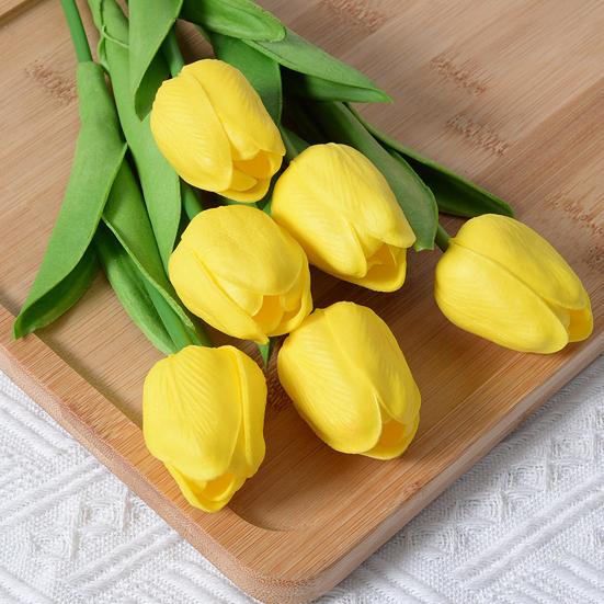 10Pcs Artificial Tulip Realistic Fake Flower Branch Home Office Wedding Party Table Centerpiece Indoor Outdoor Faux Bloom Plants Decoration