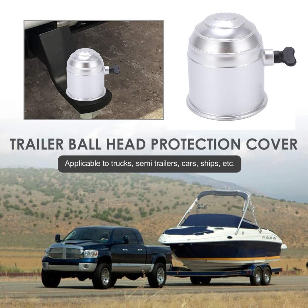 Tow Ball Cap, RV Truck Boat Weatherproof Bumper Universal Hitch Ball Cover Protector (B(Silver CP-0235))