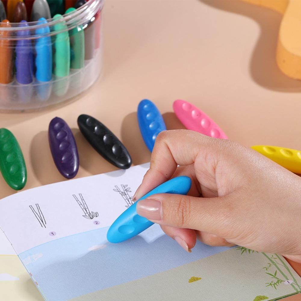 Creative Washable Peanut Crayons Erasable Do Not Dirty Hands Oil Painting Stick Safe Toddler Crayons Gifts