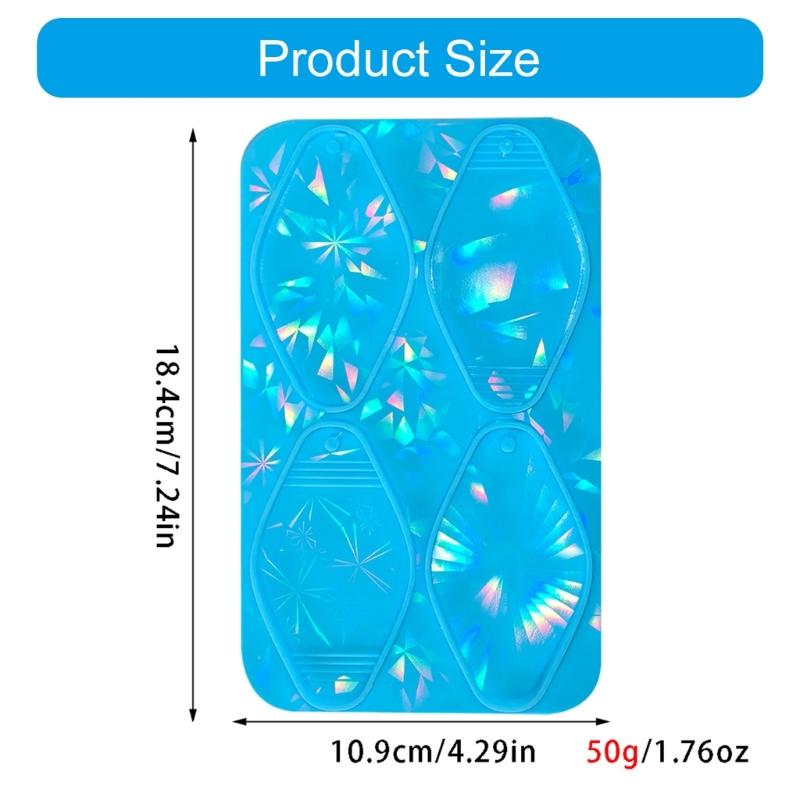 Silicone Keychain Mold in Diamond Shape Soft Silicone Rhombus Keychain Maker Mold for Creative Key Pendant Ornament