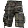 Summer Men's Medium Pants Cotton Comfortable Outdoor Sports Beach Pants Trend Plaid Shorts Loose Straight Large Size Cargo Pants