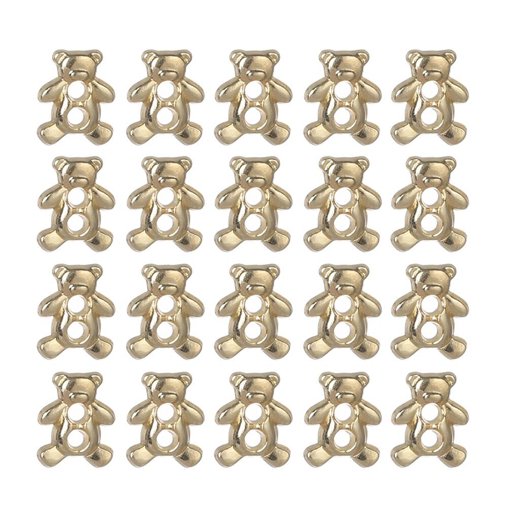 20/40Pcs Mini 6mm Metal Buckle Bear Pattern Decor Buckles for 1/6 Kid Doll Toy Button Buckle DIY Doll Clothes Sewing Accessories