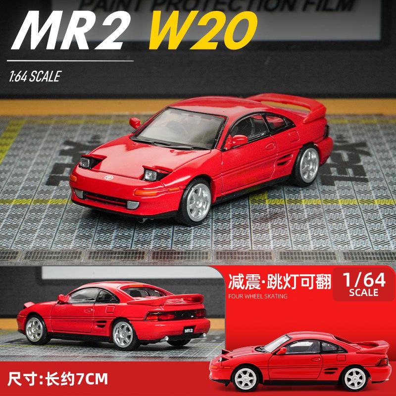 lqbn4 1:64 Toyota MR2 W20 Sports Car Alloy Simulation Small-scale Car Model Miniature Toy Collection Decoration Gifts