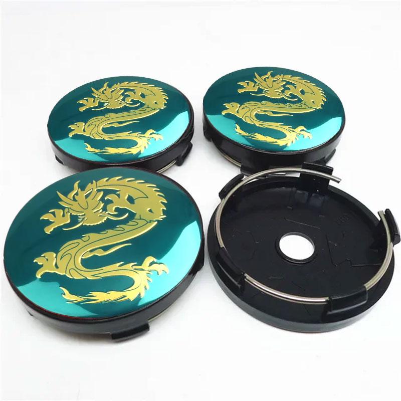 4 Stück Universelle 60mm Drachenemblem Auto Radnabenkappen Radkappen Abzeichen Für Mercedes Benz BMW Lexus Mazda Tesla Ford Chevrolet