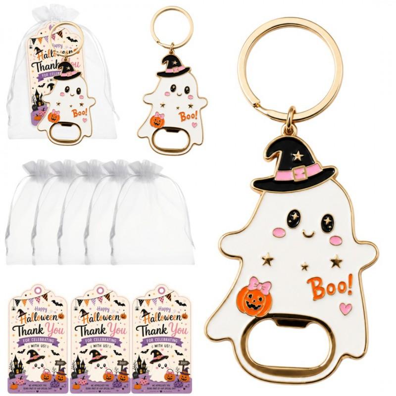 Halloween Ghost Pumpkin Bottle Opener Keychain Set Dia De Los Muertos Party Decorations Favors