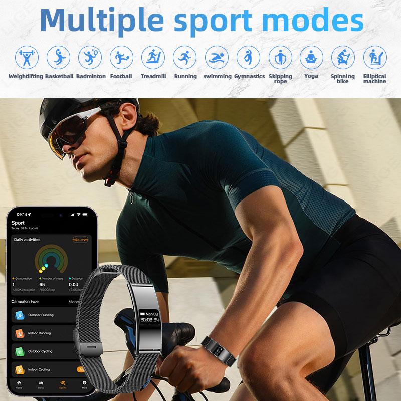 LIGE Ultra Thin 2.8mm Smart Band Milanese Strap Heart Rate Monitor Call Reminder Multi Sports Mode Smart Watch