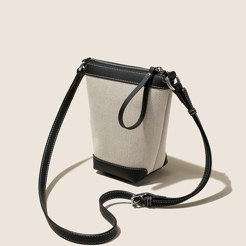 Women's bag small bag new mobile phone bag women's versatile shoulder messenger bag with leather canvas bag