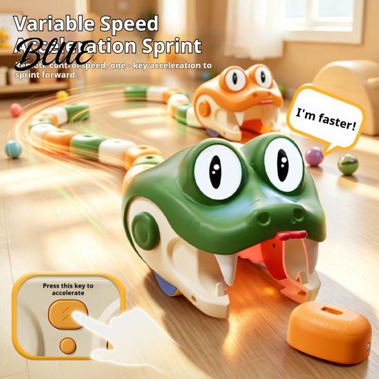 Two Player Snake Toy 1/2Pcs Magnetic Remote Control Toy Movable Eyes Electric Eating for Kids 2 Interactive RC Game with Light Sound