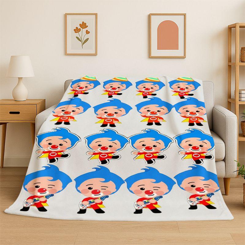 Coperta Morbida in Flanella Plim Plim Cartone Animato, Coperta Accogliente per Letto, Divano, Poltrona, Camera da Letto, Soggiorno, Viaggio, Picnic, Bambini, Campeggio