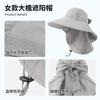 Big-brimmed bucket hat women's dew ponytail sun protection hat summer sun hat outdoor sun hat UV protection mountaineering hat