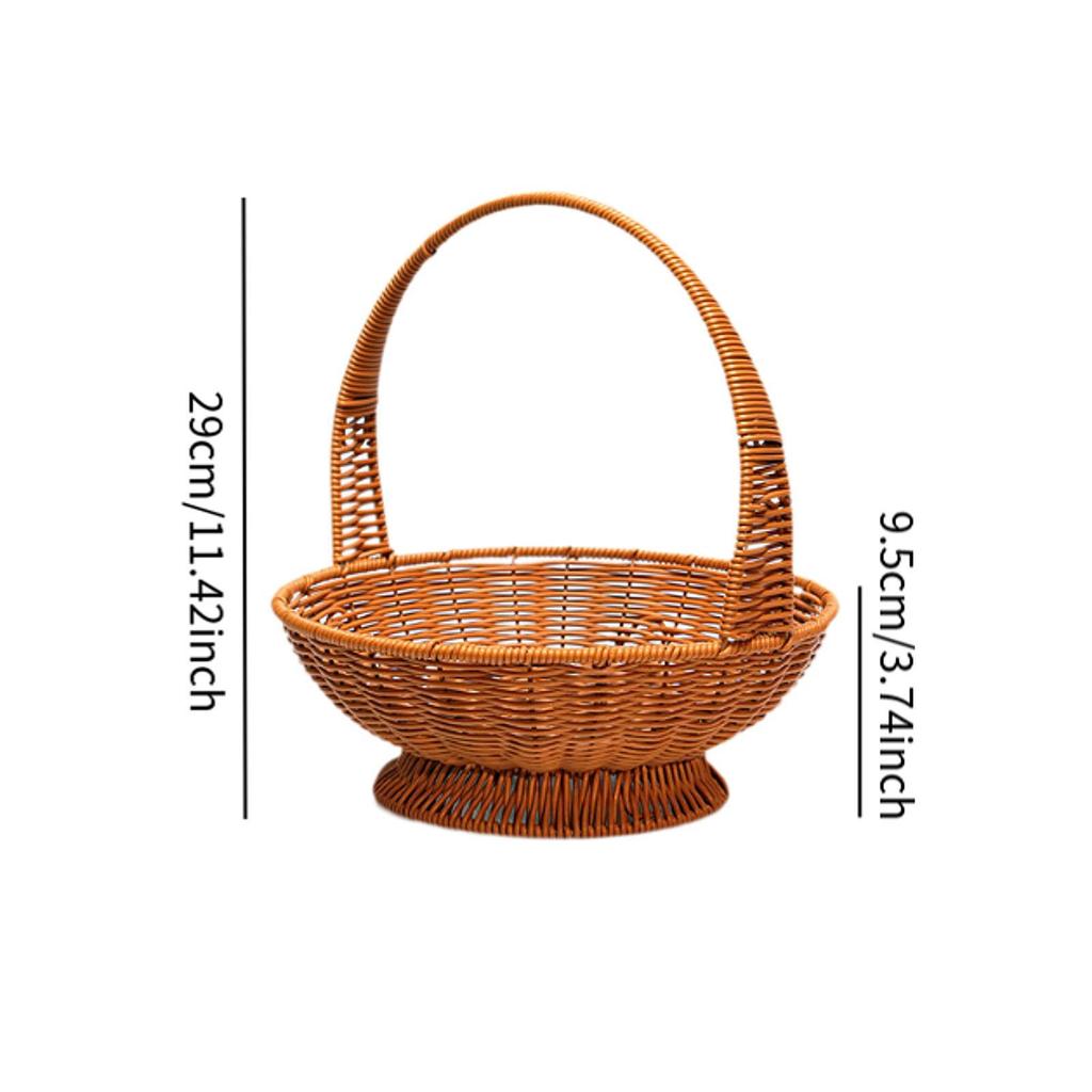 Handwoven Basket Picnic Basket Practical Large Capacity Multipurpose Round