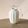 Creative Stripe Vases Decor, Ceramic, Home Bedroom Living Room Study, Flower Arrangement Table Decorations Cream Style Vase, 1Pc