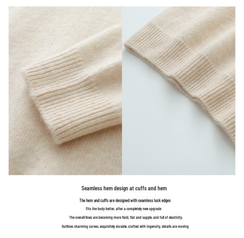 Women's Thickened High-Neck Cashmere Sweater - Soft, Warm, Loose Pullover for Autumn/Winter