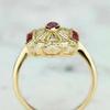 Huitan Luxury Vintage Gold Color Red Cubic Zirconia Women Rings Noble Finger Accessories Aesthetic Jewelry Gifts for Girlfriend