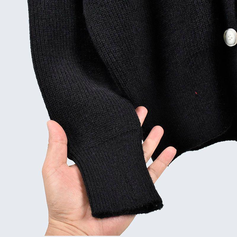 Fall and Winter Thick Long Sleeves Loose and Lazy Style Versatile Single-Breasted Pure Color Knitting Sweater Outwear Women's Clothing