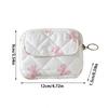 New Cartoon Floral Coin Purse Bow Print Large Capacity Storage Bag Headphone Bag