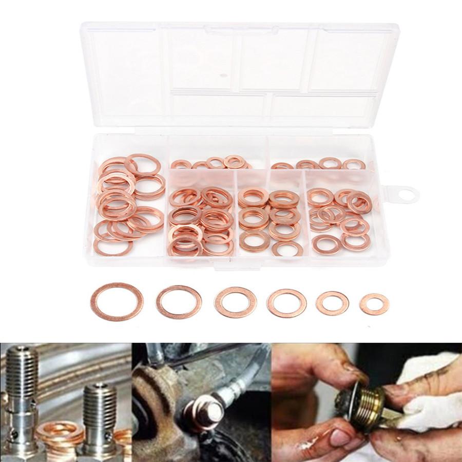 120Pcs M5 M6 M8 M10 M12 T3 Copper Sealing Washer For Boat Crush Washer Flat Seal Ring Fitting Car Hardware Accessories